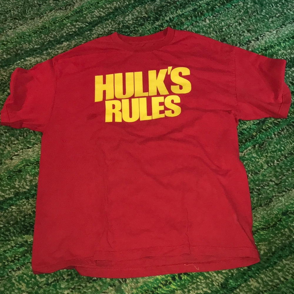 Red 'Hulk's Rules' Graphic Tee - Unbranded